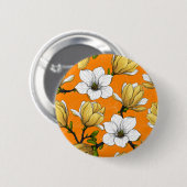 Magnolia tuin in geel ronde button 5,7 cm (Voorkant /achterkant)