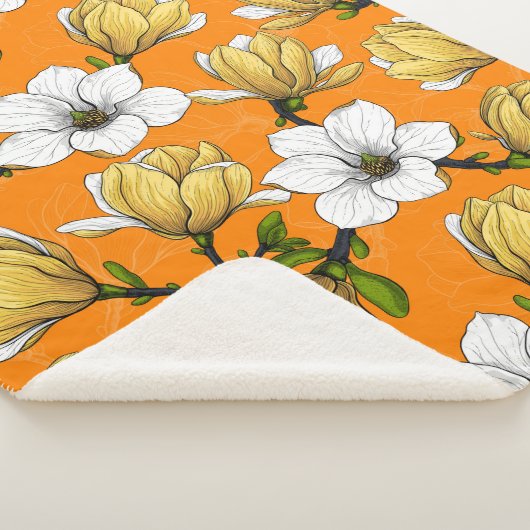 Magnolia tuin in geel sherpa deken (3/4)