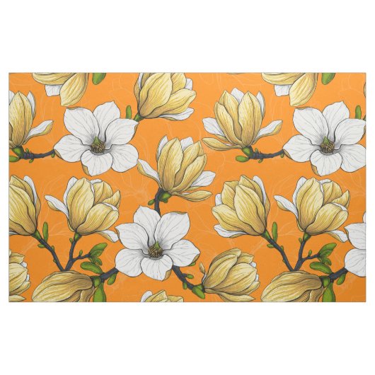 Magnolia tuin in geel stof (Fat Quarter)