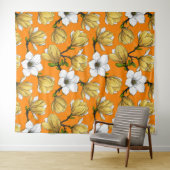 Magnolia tuin in geel wandkleed (In Situ (horizontaal))