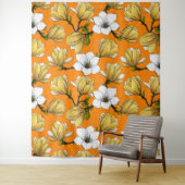 Magnolia tuin in geel wandkleed (In situ)