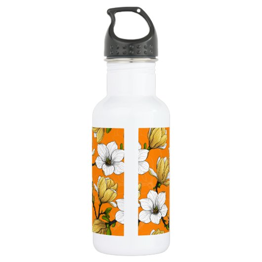 Magnolia tuin in geel waterfles  (Achterkant)