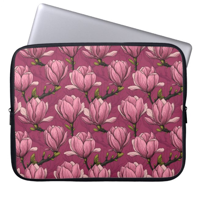 Magnolia tuin laptop sleeve (Voorkant)