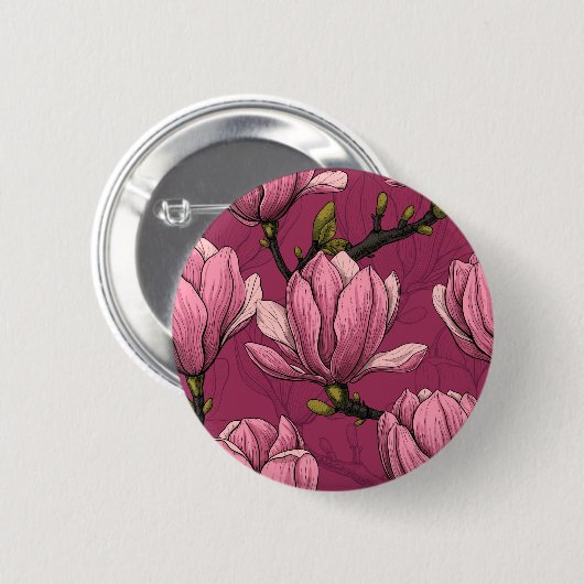Magnolia tuin ronde button 5,7 cm (Voorkant /achterkant)