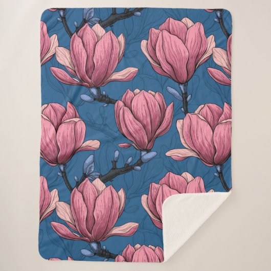 Magnolia tuin sherpa deken (Voorkant)