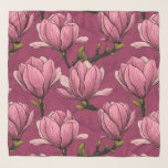 Magnolia tuin sjaal<br><div class="desc">Ik had magnolia bloesems getekend met inkt en ze opnieuw getekend en gekleurd in Illustrator om het patroon te maken.</div>
