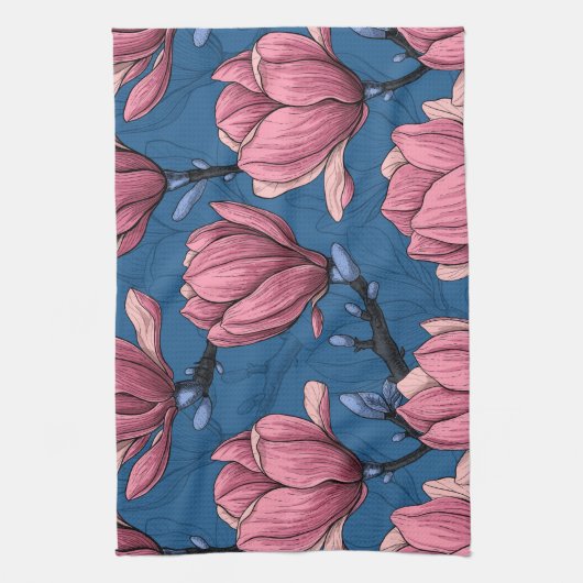 Magnolia tuin theedoek (Verticaal)