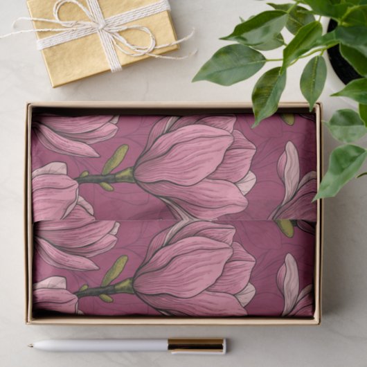 Magnolia tuin tissuepapier (Geschenk)