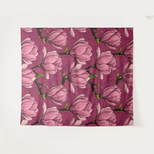 Magnolia tuin wandkleed (Voorkant (horizontaal))