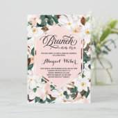 Magnolia-uitnodiging, Brunch met de Bride Kaart (Staand voorkant)