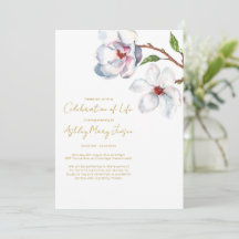 Magnolia uitvaart uitnodiging ter viering van het