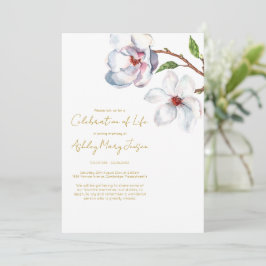 Magnolia uitvaart uitnodiging ter viering van het