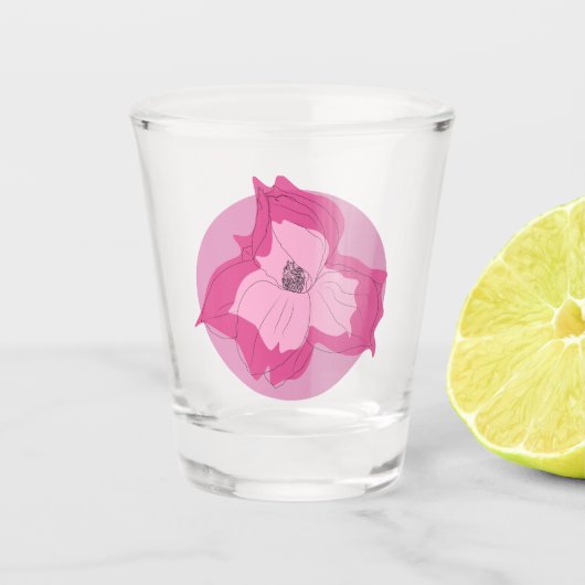 Magnolia veerglas shot glas (Voorkant)
