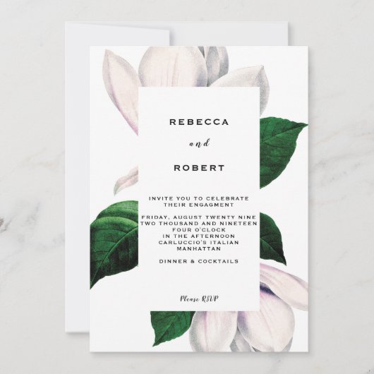  Magnolia verlovingsfeest uitnodiging (Voorkant)
