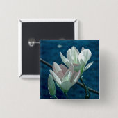 Magnolia Vierkante Button 5,1 Cm (Voorkant /achterkant)