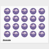 Magnolia Violet Bloemen Trouwstickers Ronde Sticker (Vel)