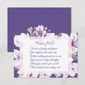 Magnolia Violet Bruiloft Wishing Well Kaarten (Voorkant / Achterkant)