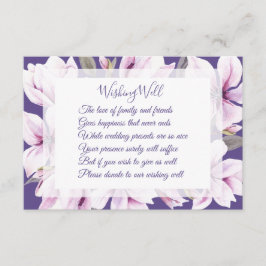 Magnolia Violet Bruiloft Wishing Well Kaarten