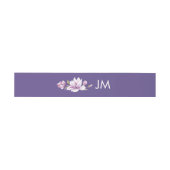 Magnolia Violet Monogram Bloemen Bruiloft Uitnodigingen Wikkel (Vlak)
