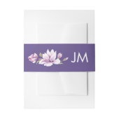 Magnolia Violet Monogram Bloemen Bruiloft Uitnodigingen Wikkel (Voorkant Voorbeeld)