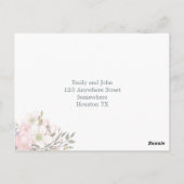 Magnolia Vlinder Waterverven Script Wedding RSVP Briefkaart (Achterkant)