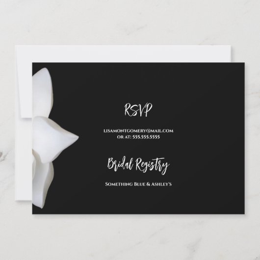 Magnolia Vrijgezellenfeest Elegant Zwart-wit Kaart (Achterkant)