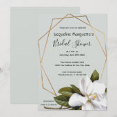 Magnolia Vrijgezellenfeest met Gold en Sage Kaart (Voorkant / Achterkant)