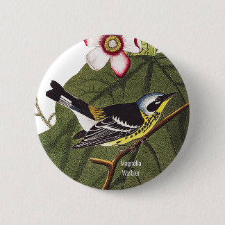 Magnolia Warbler, John James Audubon, Birdwatcher Ronde Button 5,7 Cm