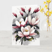Magnolia - Watercolor flowers Kaart (Gele Bloem)