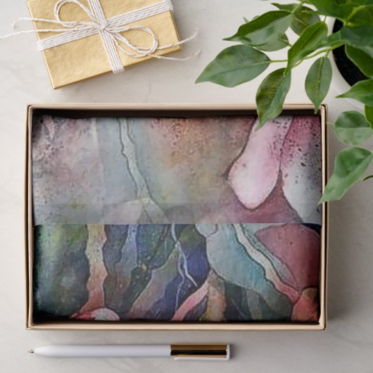 Magnolia Waterverf Art 1 Ontmantelingspapier Tissuepapier (Geschenk)