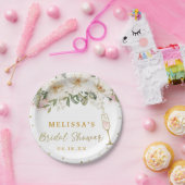 Magnolia Waterverf Champagne Glass Vrijgezellenfee Papieren Bordje (Feest)