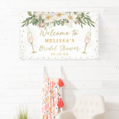 Magnolia Waterverf Champagne Glass Vrijgezellenfee Spandoek (Insitu)