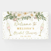 Magnolia Waterverf Champagne Glass Vrijgezellenfee Spandoek (Horizontaal)