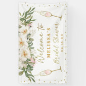 Magnolia Waterverf Champagne Glass Vrijgezellenfee Spandoek (Verticaal)