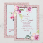 Magnolia Waterverf Crystal Pink Glitter Kaart (Voorkant / Achterkant)