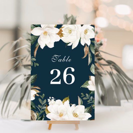 Magnolia waterverf florale bruiloft kaart