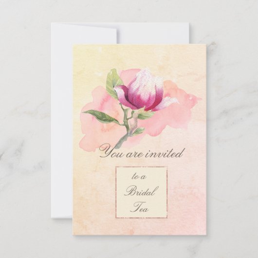 Magnolia Waterverf Tea Party Uitnodiging (Voorkant)