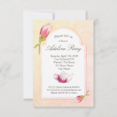 Magnolia Waterverf Tea Party Uitnodiging (Achterkant)