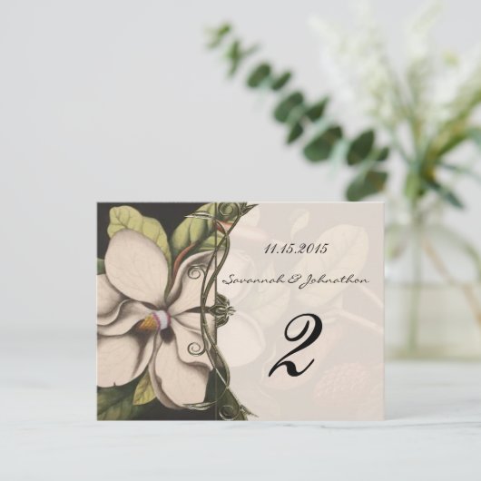 Magnolia Wedding Briefkaart (Staand voorkant)