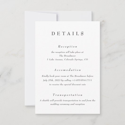 Magnolia Wedding Details Qr Code Enclosure Kaart (Voorkant)