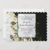 Magnolia Wedding Invitations on Ice Art Deco Lijst Kaart (Achterkant)