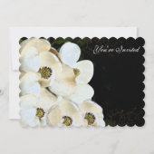 Magnolia Wedding Invitations on Ice Art Deco Lijst Kaart (Voorkant)
