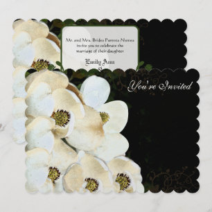 Magnolia Wedding Invitations on Ice Art Deco Lijst Kaart