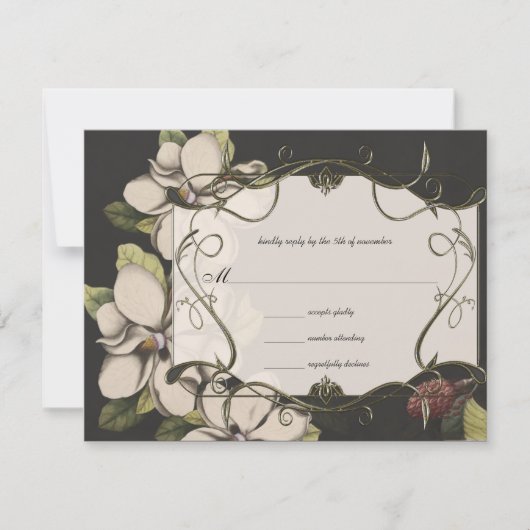 Magnolia Wedding Invitations on Ice RSVP (Voorkant)