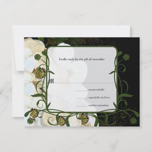 Magnolia Wedding Invitations on Ice RSVP Kaartje (Voorkant)