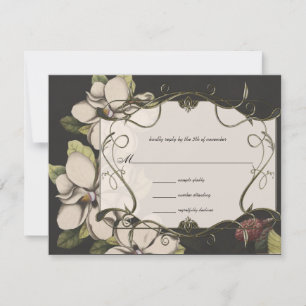Magnolia Wedding Invitations on Ice RSVP Kaartje