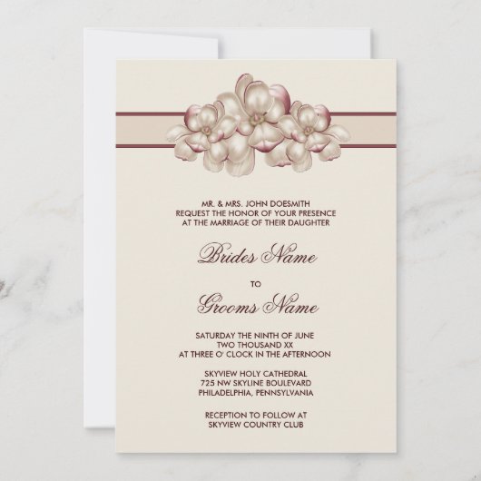 Magnolia Wedding Kaart (Achterkant)