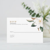 Magnolia Wedding Reply Card | wit Kaart (Staand voorkant)