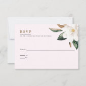 Magnolia Wedding Reply Kaart | Blush Pink (Voorkant)