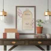 Magnolia Wedding Welcome Sign – Elegante boog Acryl Bord